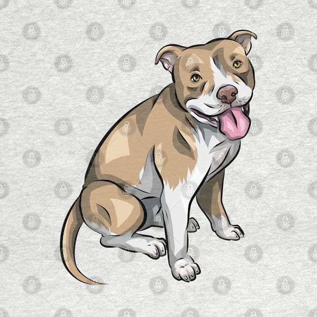 Fawn American Bully by Shirin Illustration